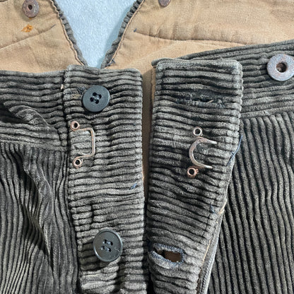 50s SUPER-TEBMOC Farmers' Wide Ribbed Corduroy, Dark Brown, W32