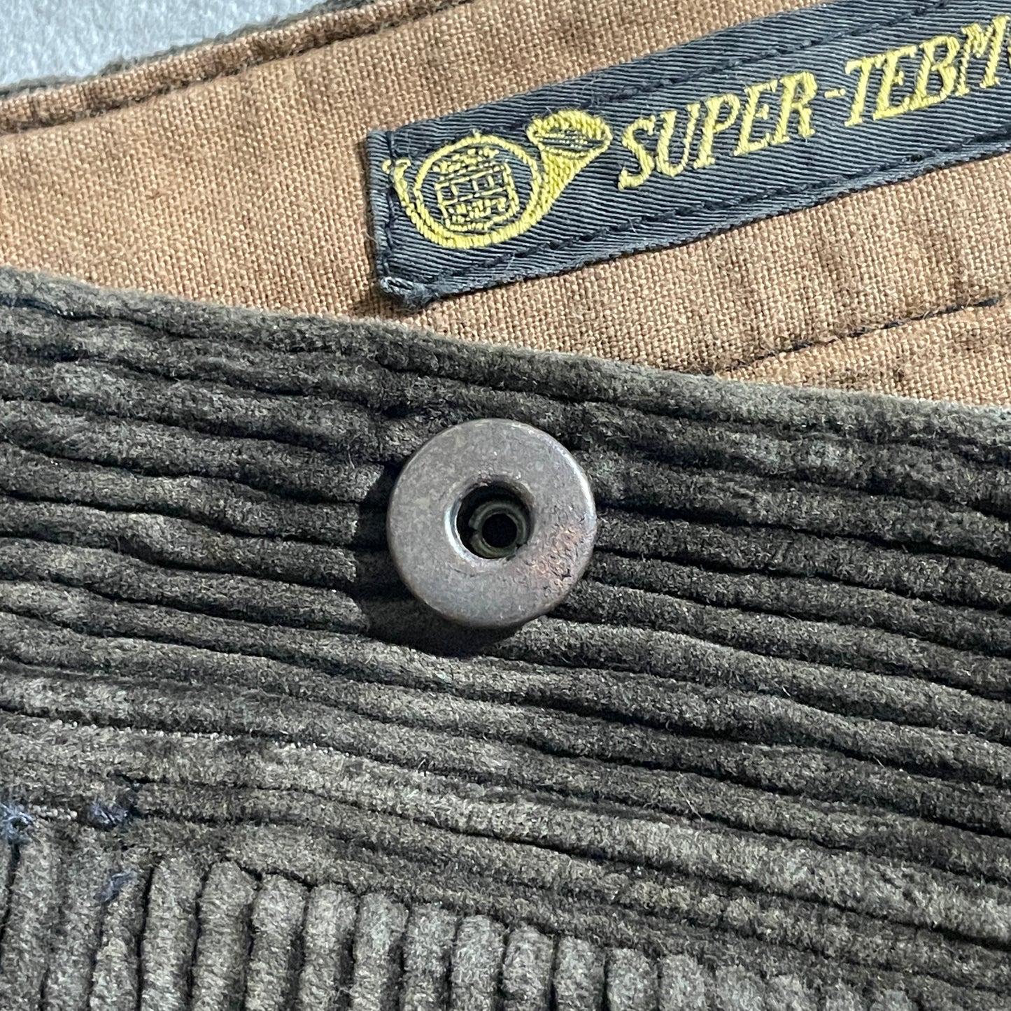 50s SUPER-TEBMOC Farmers' Wide Ribbed Corduroy, Dark Brown, W32