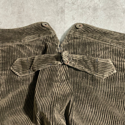 50s SUPER-TEBMOC Farmers' Wide Ribbed Corduroy, Dark Brown, W32
