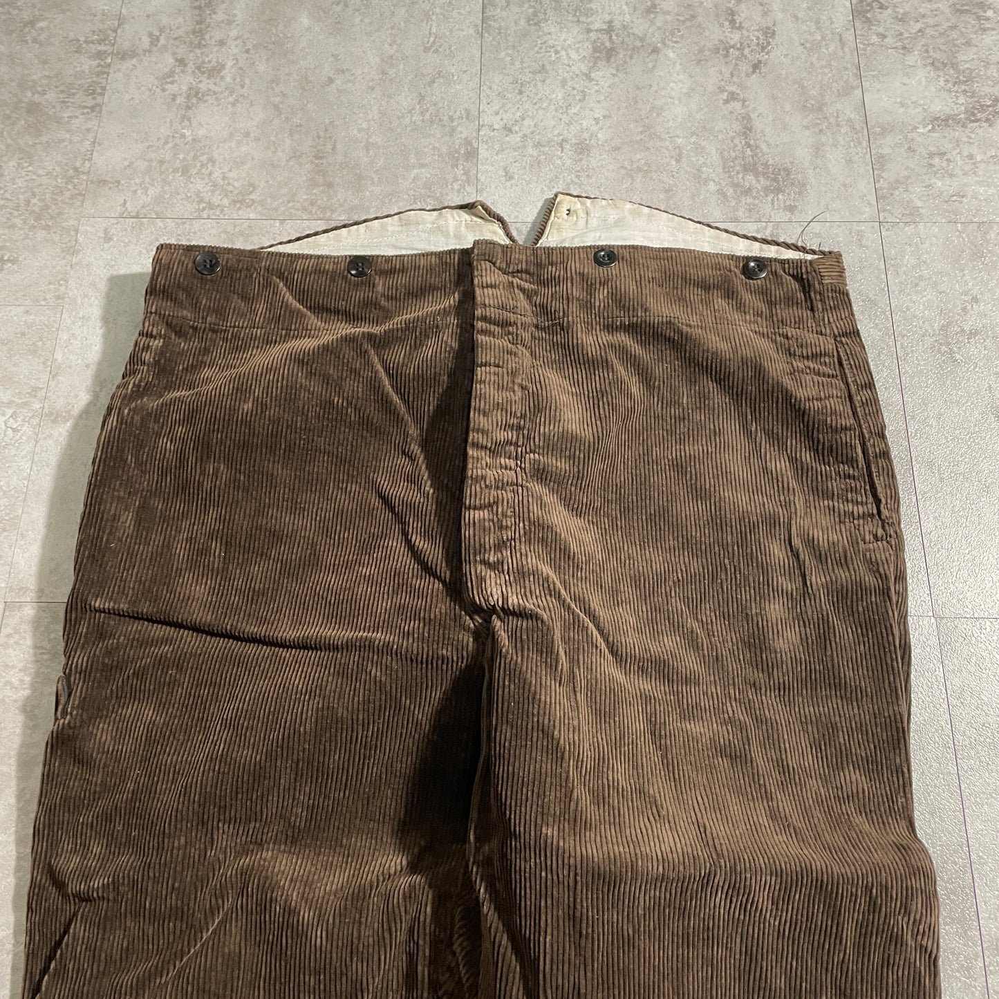 40s-50s Farmers Wide Ribbed Corduroy Dark Brown ,W39