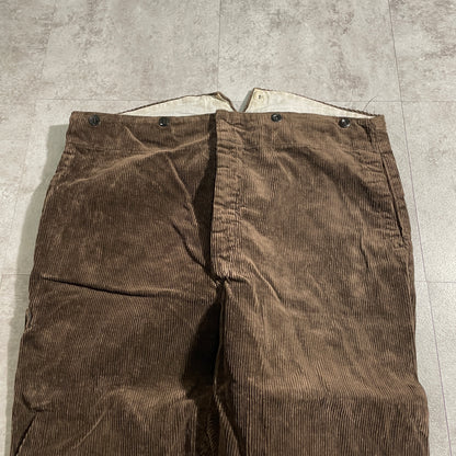 40s-50s Farmers Wide Ribbed Corduroy Dark Brown ,W39