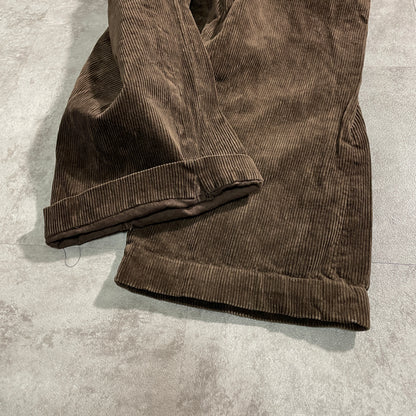 40s-50s Farmers Wide Ribbed Corduroy Dark Brown ,W39