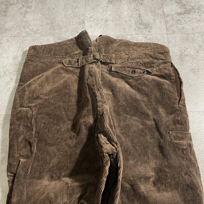 40s-50s Farmers Wide Ribbed Corduroy Dark Brown ,W39