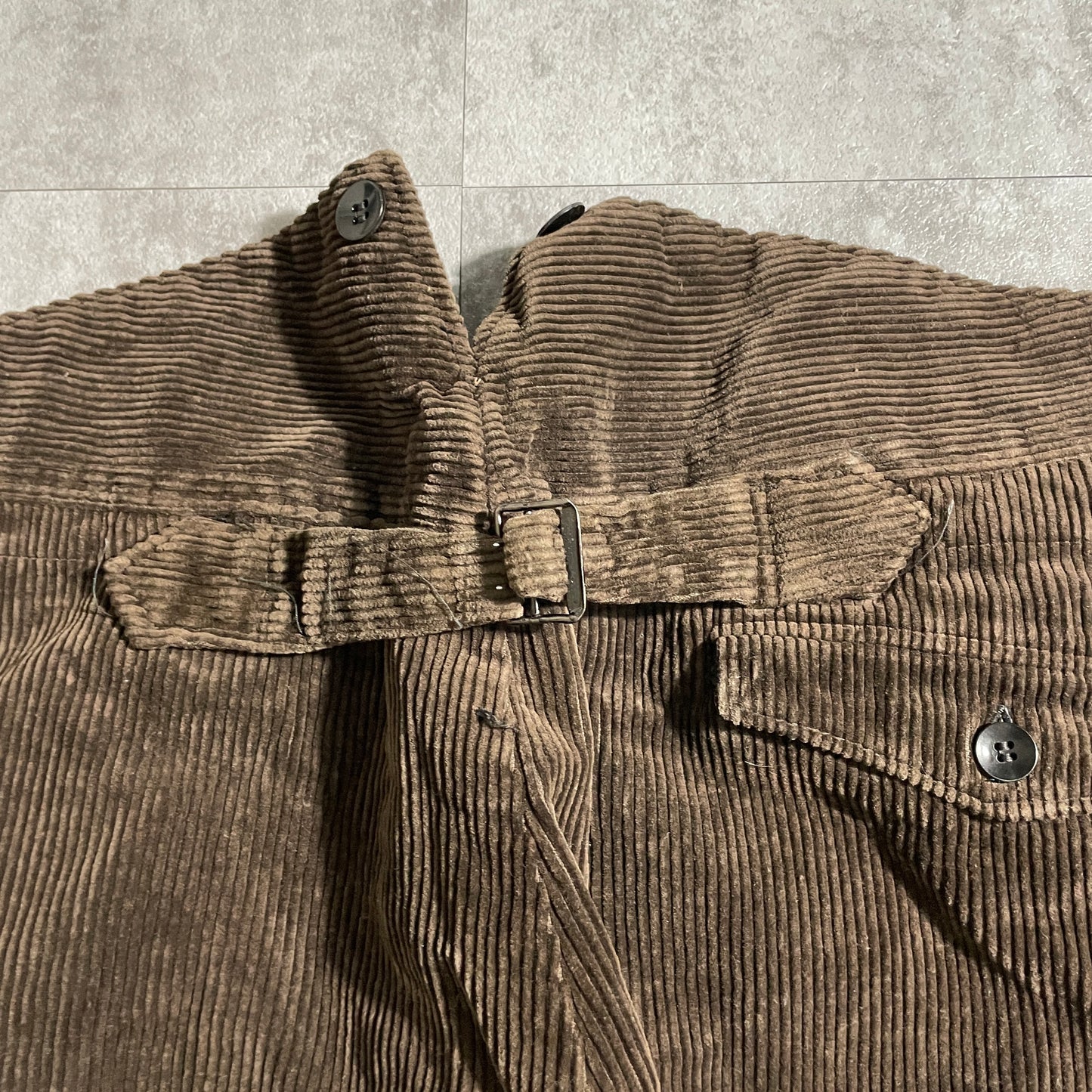 40s-50s Farmers Wide Ribbed Corduroy Dark Brown ,W39