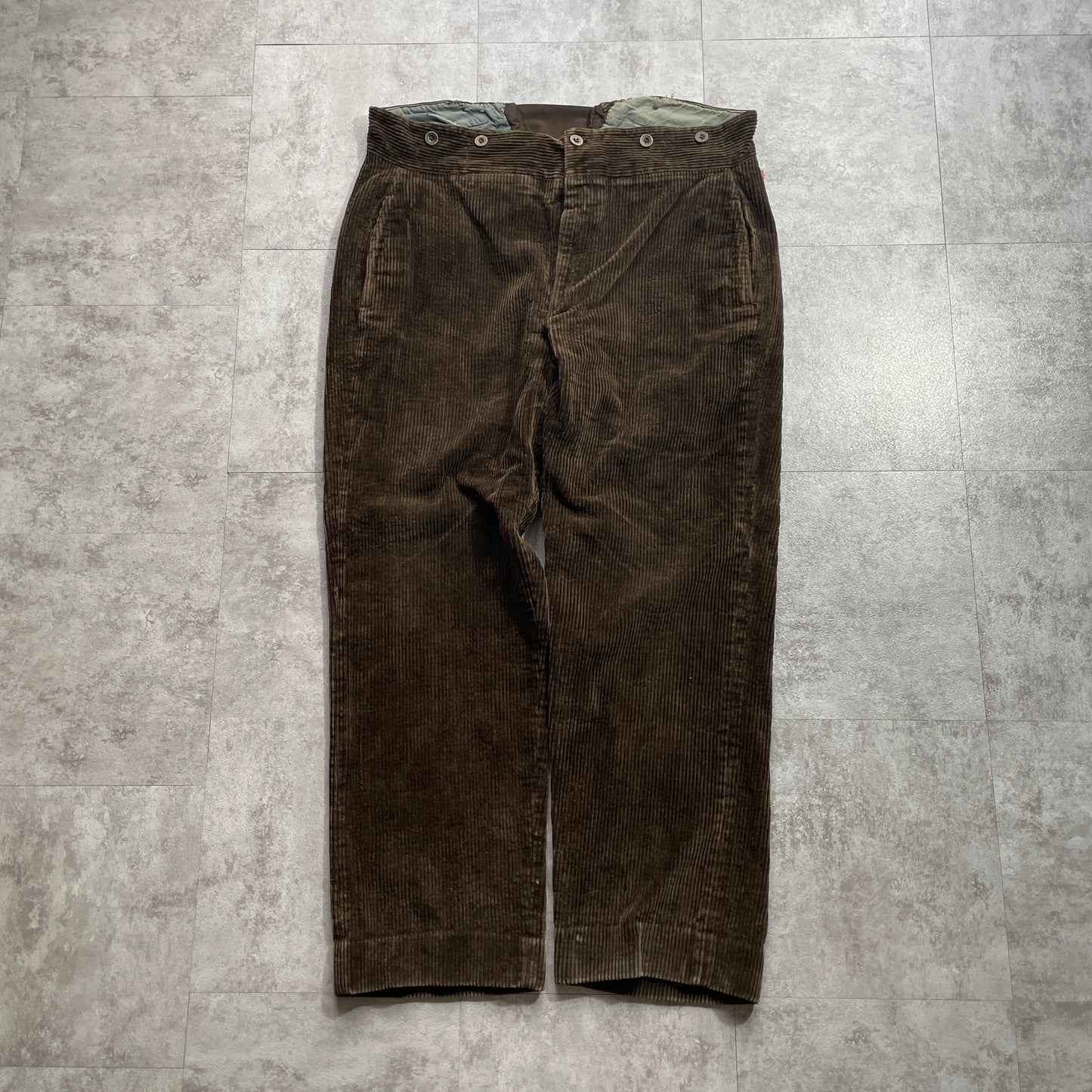 40s Farmers Wide Ribbed Corduroy, Dark Brown ,W40