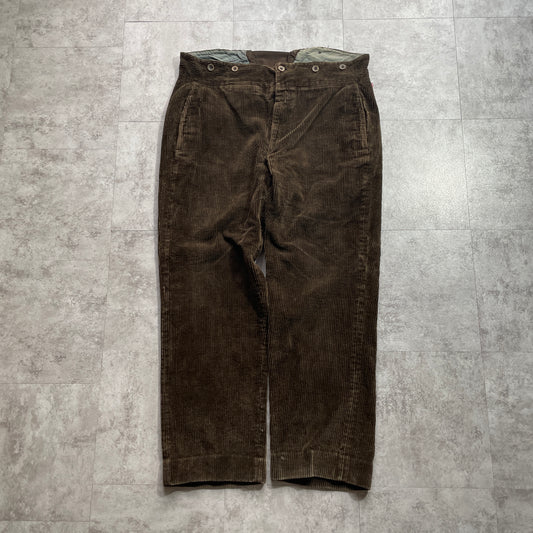 40s Farmers Wide Ribbed Corduroy, Dark Brown ,W40