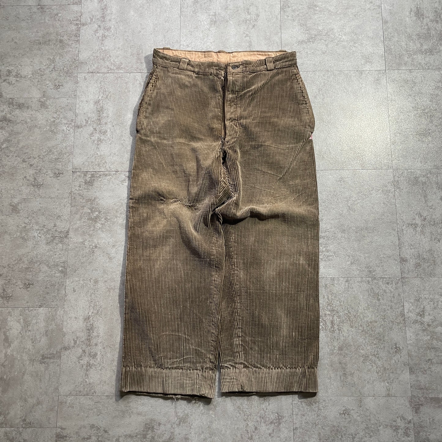 40s-50s RL Farmers Wide Ribbed Corduroy, Brown, W34