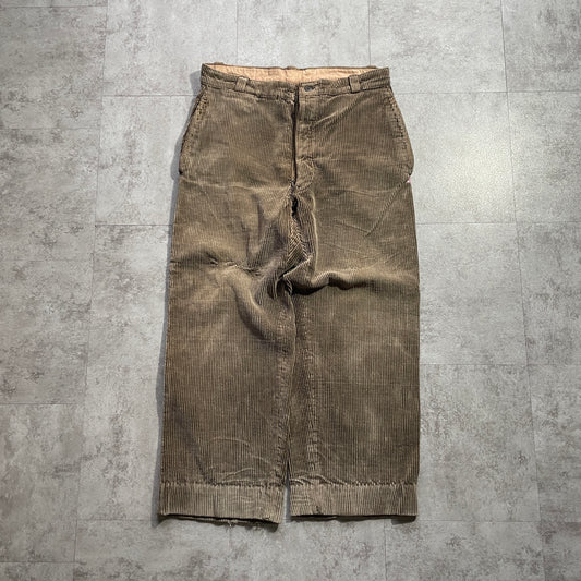 40s-50s RL Farmers Wide Ribbed Corduroy, Brown, W34
