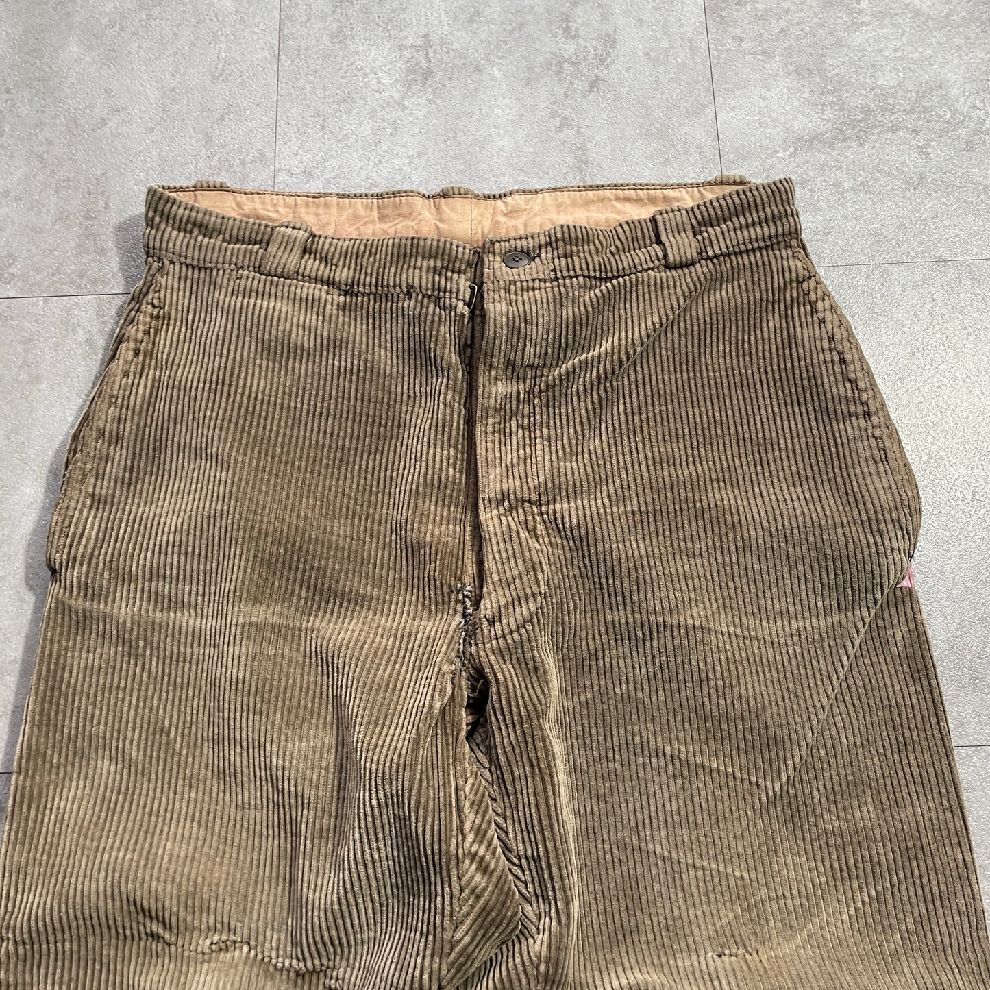 40s-50s RL Farmers Wide Ribbed Corduroy, Brown, W34