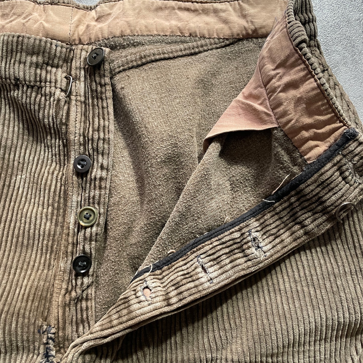 40s-50s RL Farmers Wide Ribbed Corduroy, Brown, W34