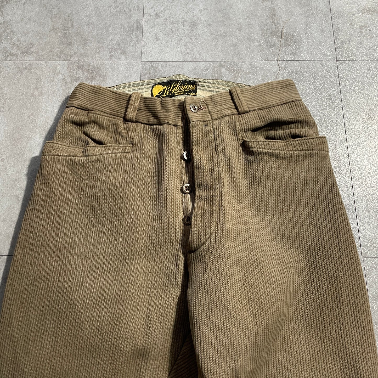 1940s Le Gloriex Farmer's Cotton Piqué Brown ,W26