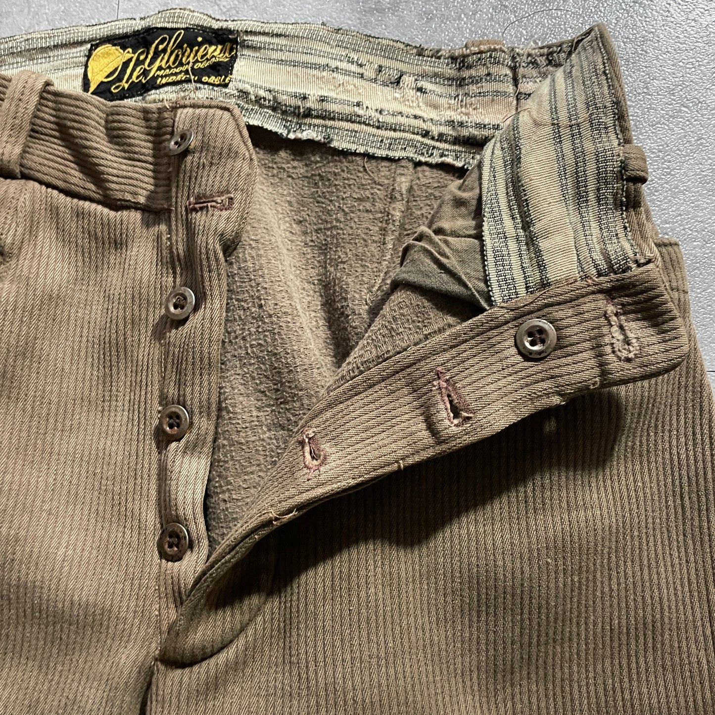 1940s Le Gloriex Farmer's Cotton Piqué Brown ,W26