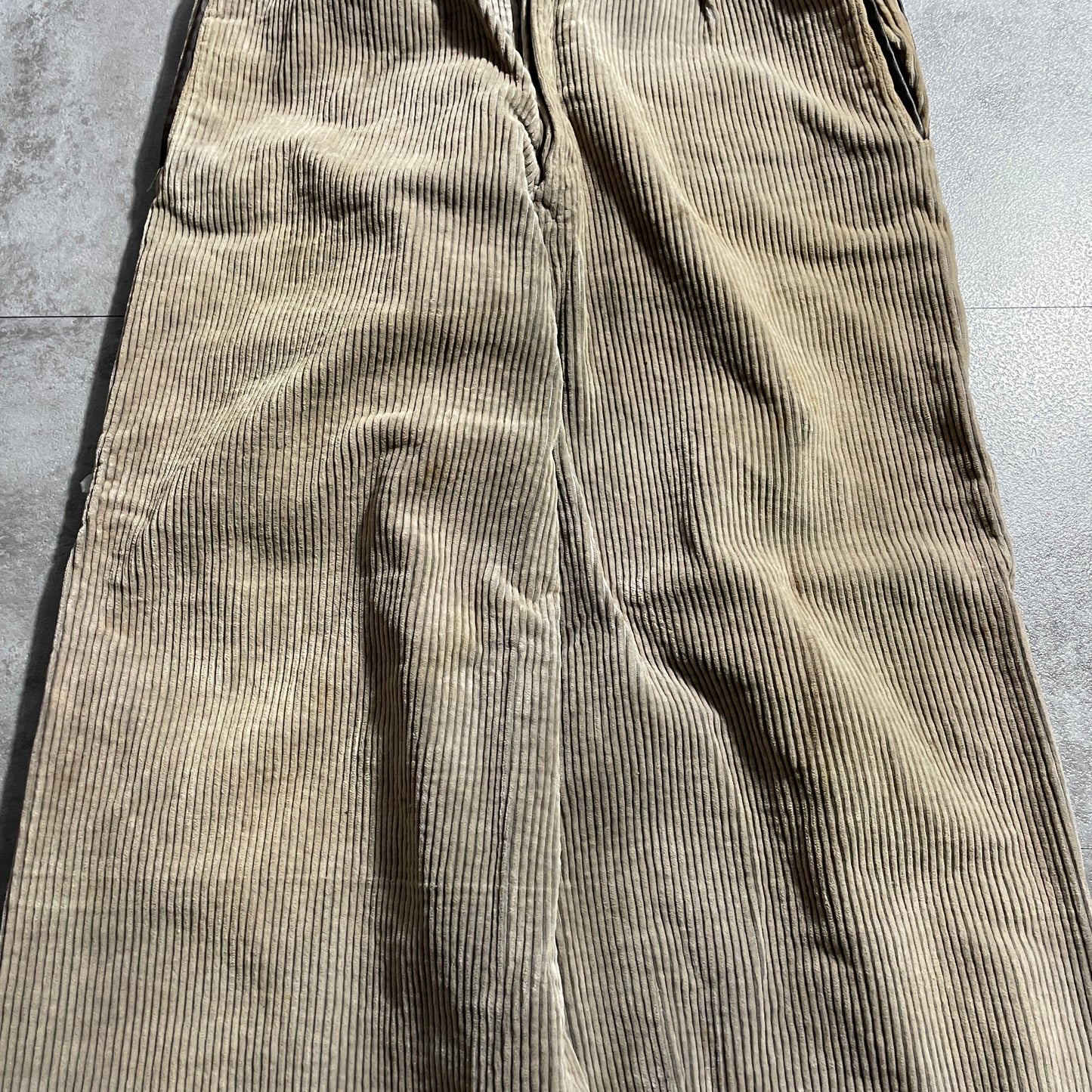 50s E.Kaiser Farmers Wide Ribbed Corduroy, Brown, W34