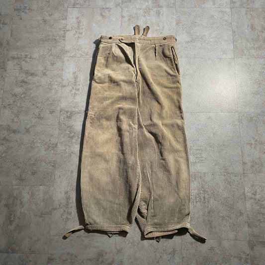 50s E.Kaiser Farmers Wide Ribbed Corduroy, Brown, W34