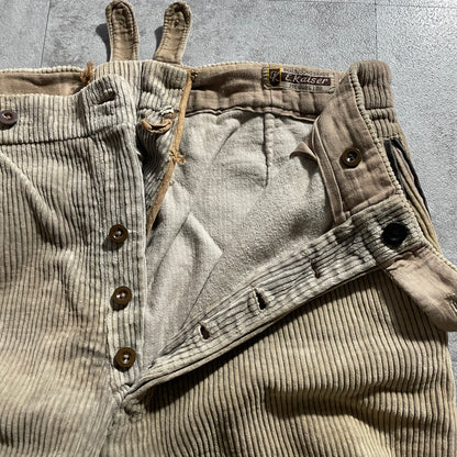 50s E.Kaiser Farmers Wide Ribbed Corduroy, Brown, W34