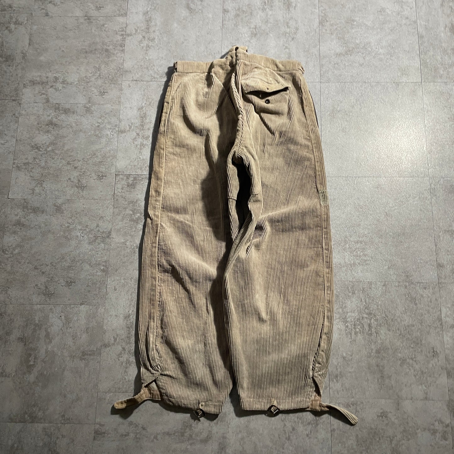 50s E.Kaiser Farmers Wide Ribbed Corduroy, Brown, W34