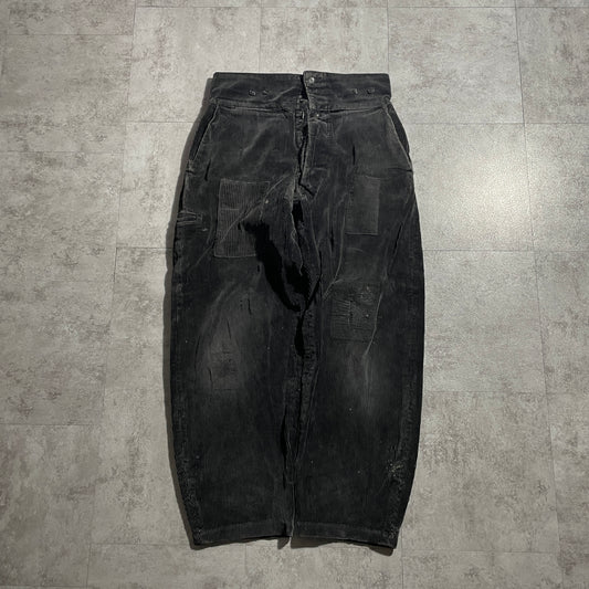 60s- Farmers Fine Ribbed Corduroy Black ,W31