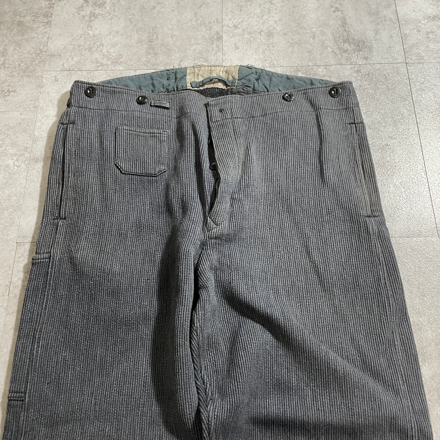 40s-50s Farmers Cotton Pique Gray W39