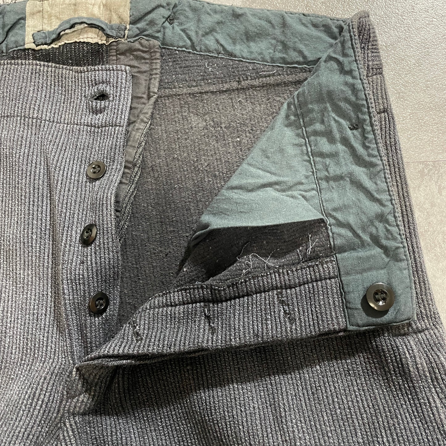 40s-50s Farmers Cotton Pique Gray W39