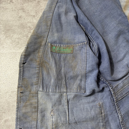 30s LE GLADIATEUR Embroidered Tag Moleskin French Work Jacket