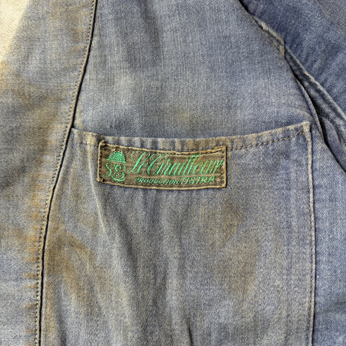 30s LE GLADIATEUR Embroidered Tag Moleskin French Work Jacket