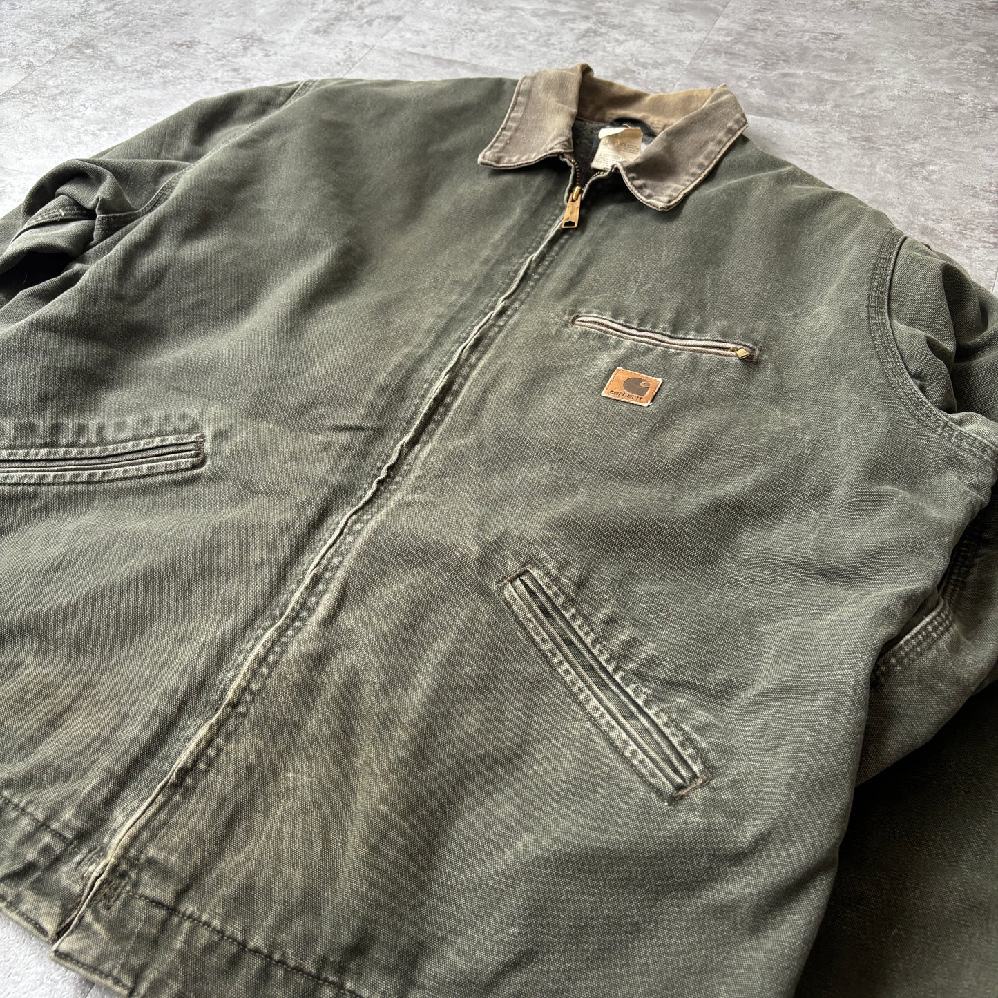 00s USA製 モスグリーン カーハート デトロイトジャケット ダック