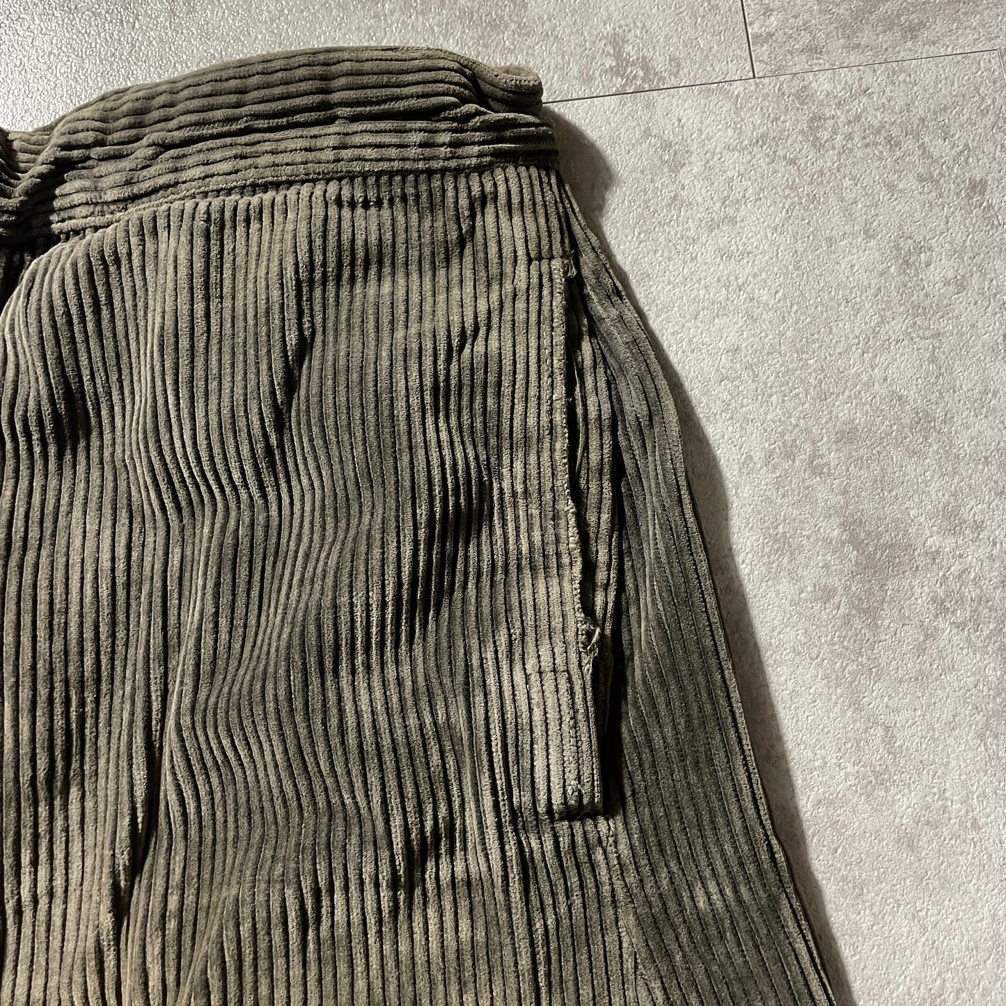 30s-40s Farmers Wide Ribbed Corduroy, Dark Brown, Needle-Style Cinch Back, Size W31