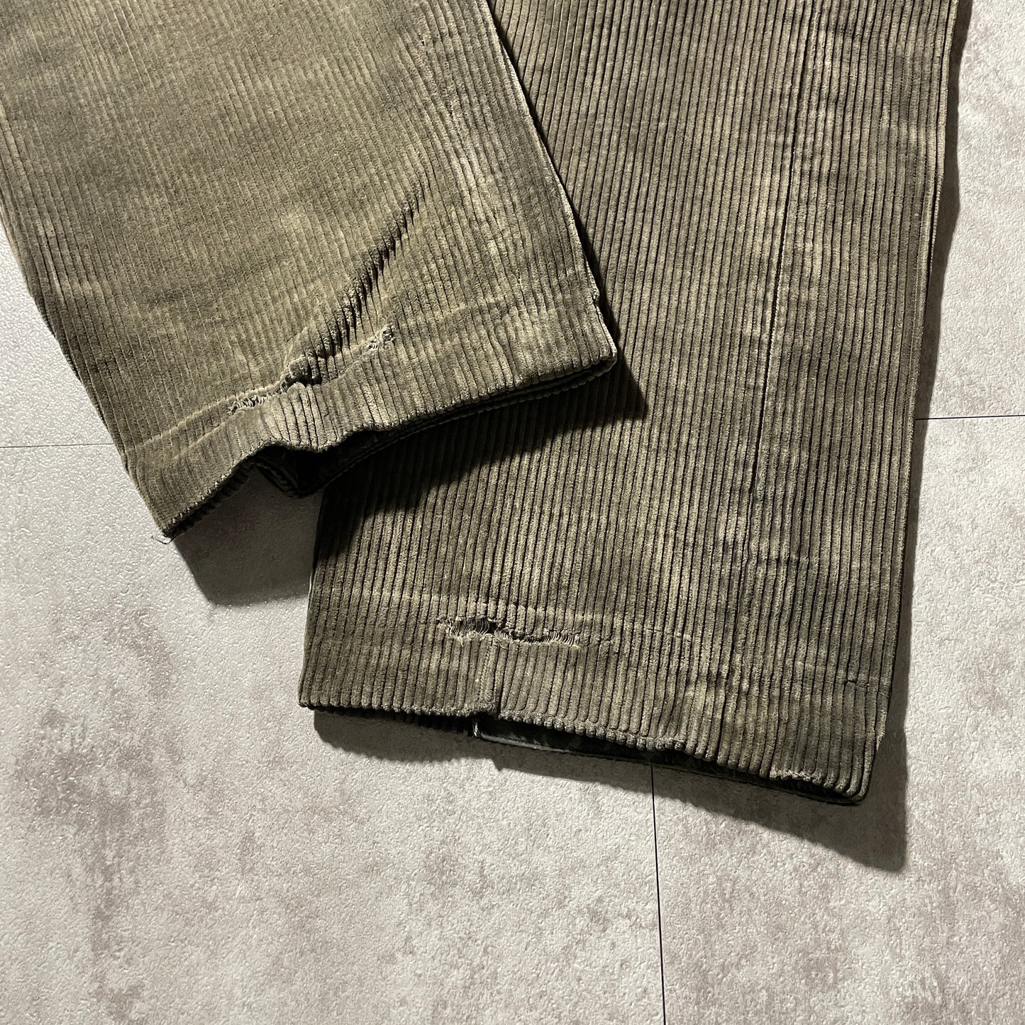 30s-40s Farmers Wide Ribbed Corduroy, Dark Brown, Needle-Style Cinch Back, Size W31