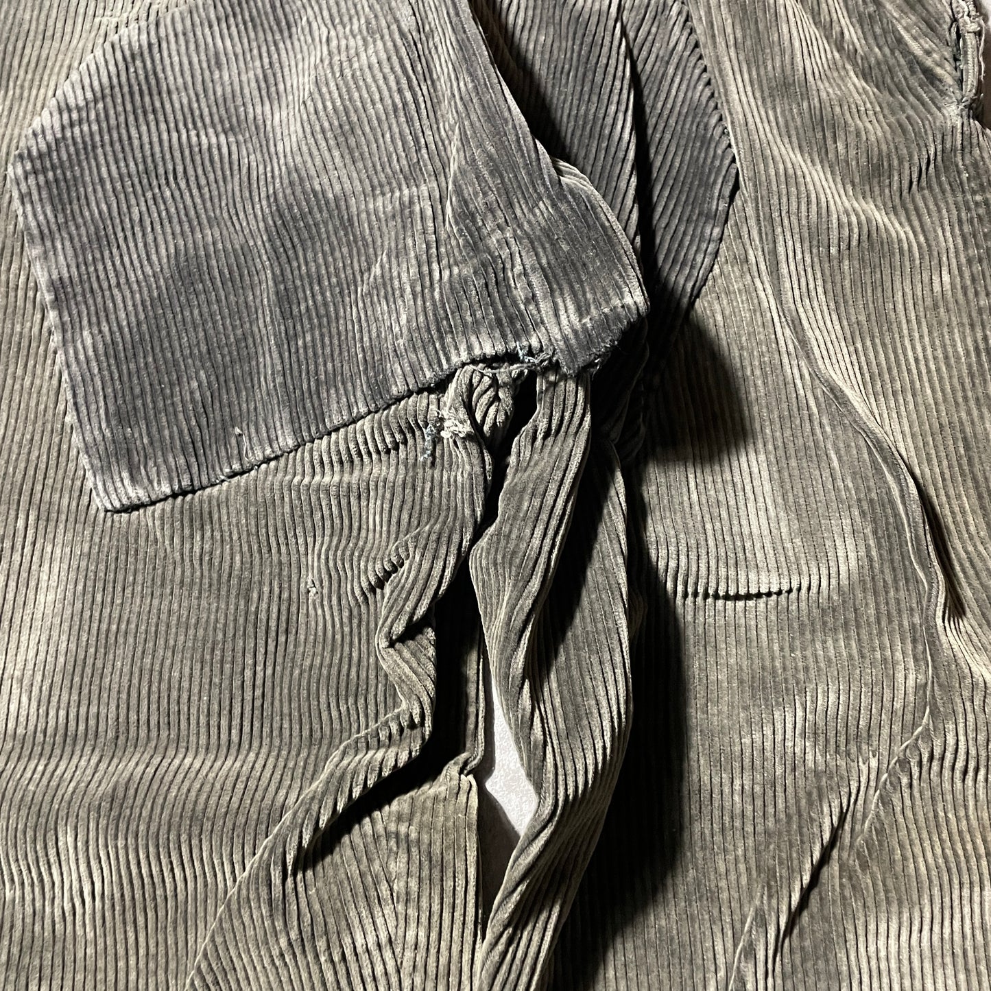 30s-40s Farmers Wide Ribbed Corduroy, Dark Brown, Needle-Style Cinch Back, Size W31