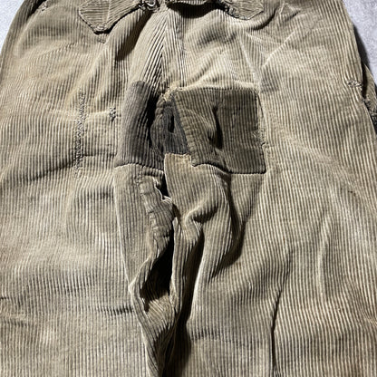 20s-30s Farmers Wide Ribbed Corduroy Brown with Needle Cinch Back, Size 32
