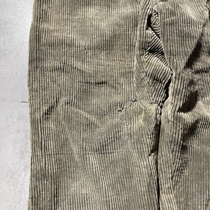 30s-40s Farmers Wide Ribbed Corduroy, Dark Brown, Needle-Style Cinch Bag, Size 37