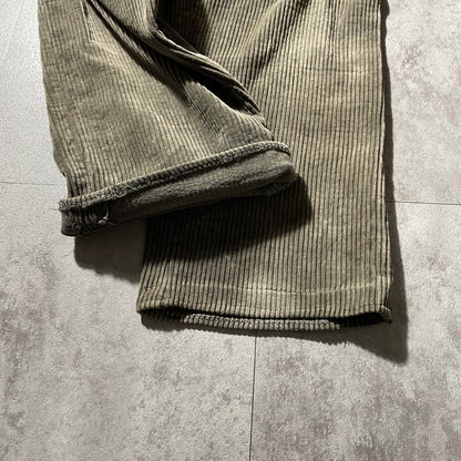 30s-40s Farmers Wide Ribbed Corduroy, Dark Brown, Needle-Style Cinch Bag, Size 37