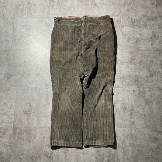 30s-40s Farmers Wide Ribbed Corduroy, Dark Brown, Needle-Style Cinch Bag, Size 37