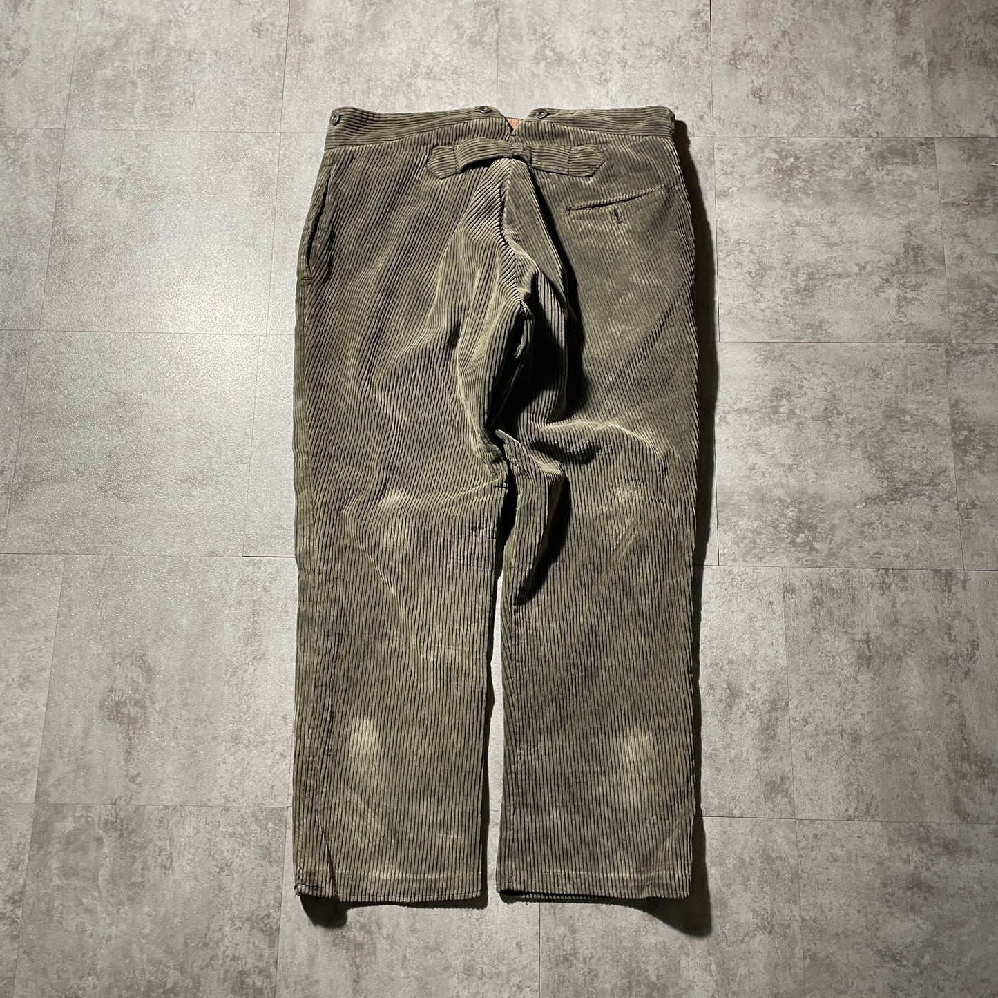 30s-40s Farmers Wide Ribbed Corduroy, Dark Brown, Needle-Style Cinch Bag, Size 37