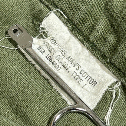1970s US Army OG107 Baker Pants, Size 32 x 29 (W30 L26)