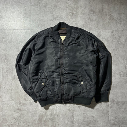 【希少個体】90s Polo Jeans MA-1 Flight Jacket "CONMAR ZIP" - Black