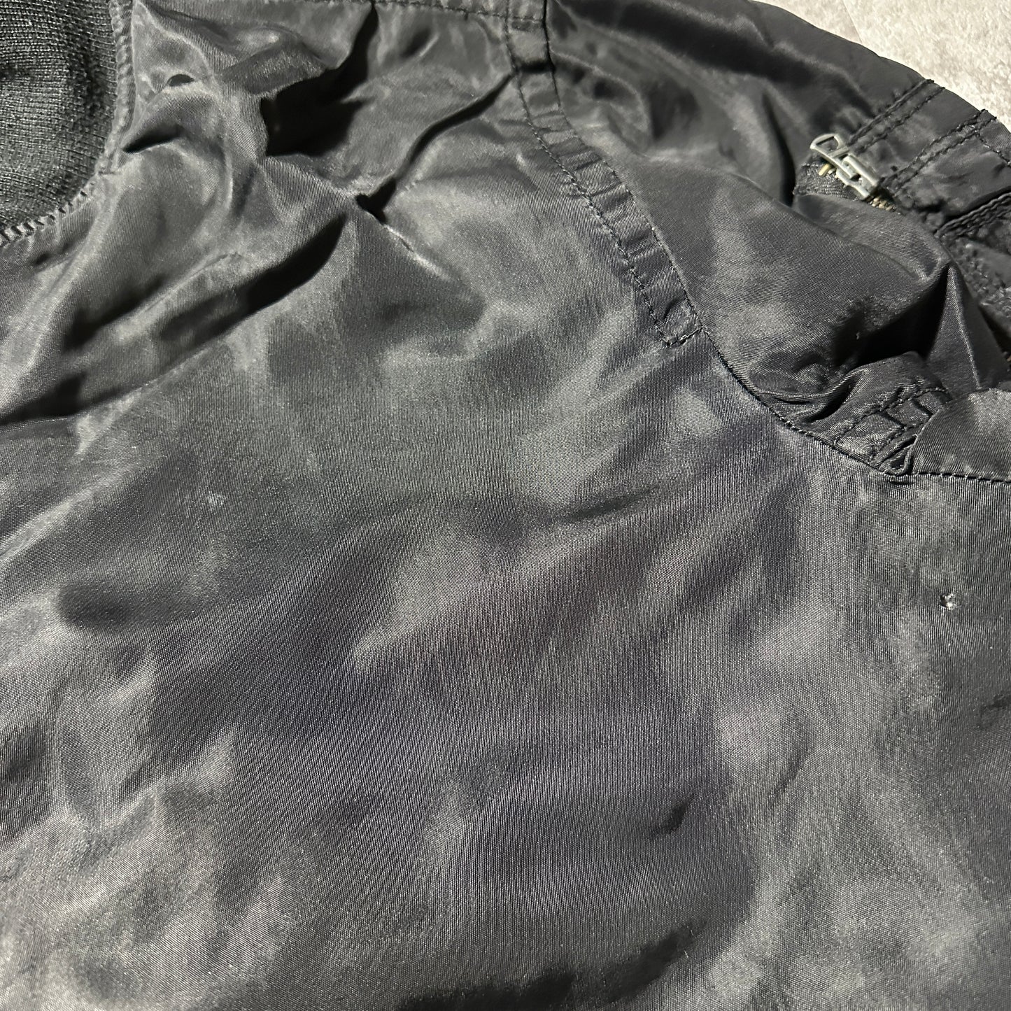 【希少個体】90s Polo Jeans MA-1 Flight Jacket "CONMAR ZIP" - Black