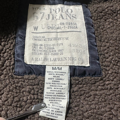 【希少個体】90s Polo Jeans MA-1 Flight Jacket "CONMAR ZIP" - Black