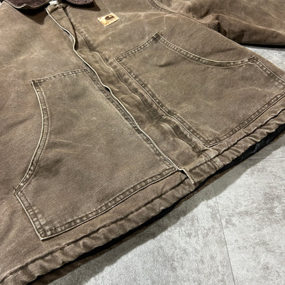 00s USA製 ダークブラウン カーハート トラディショナルジャケット ダック