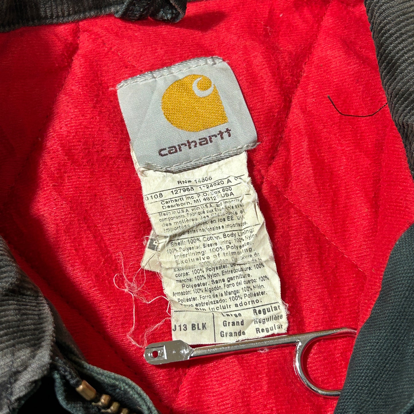 00s USA製 ブラック カーハート サンタフェジャケット ダックL