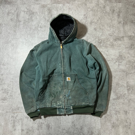 80-90s 星タグ USA製 グリーン カーハート アクティブジャケット ダック