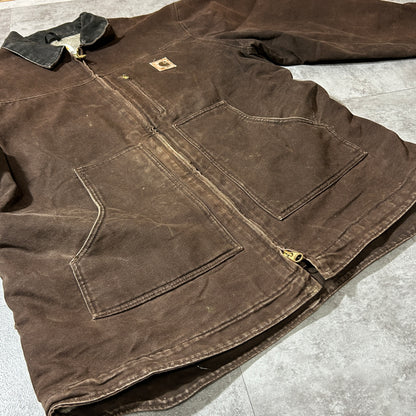 00s メキシコ製USA生地 ダークブラウン カーハート トラディショナルジャケット ダックXL