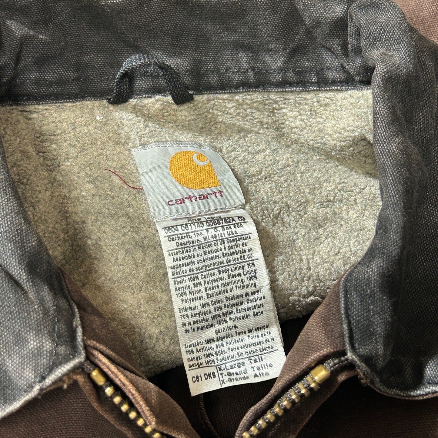 00s メキシコ製USA生地 ダークブラウン カーハート トラディショナルジャケット ダックXL