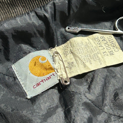 80-90s 星タグ USA製 グリーン カーハート トラディショナルジャケット ダックXXL(2L)