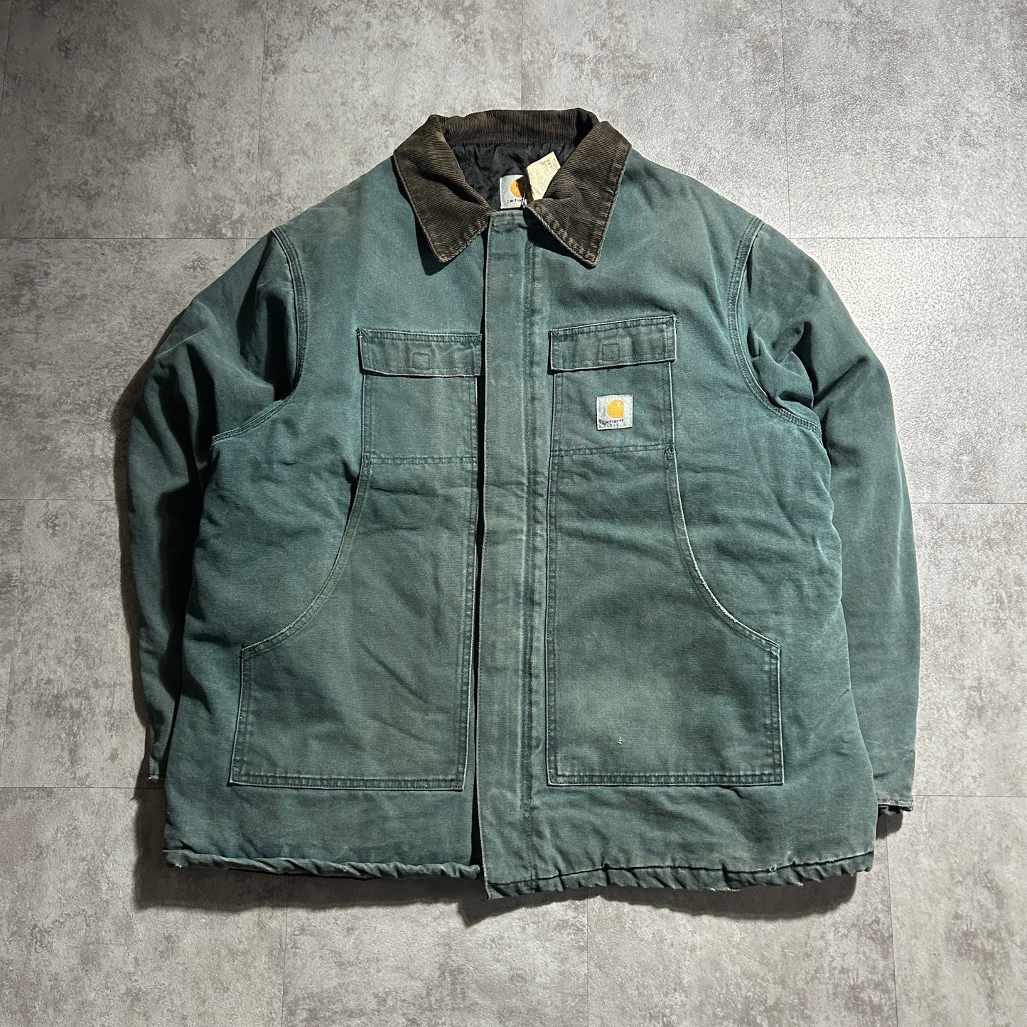 80-90s 星タグ USA製 グリーン カーハート トラディショナルジャケット ダックXXL(2L)