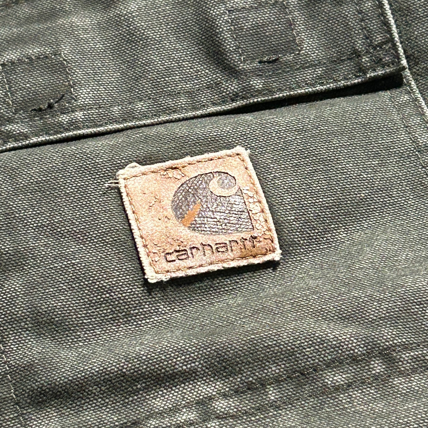 00s メキシコ　 USA生地製 モスグリーン カーハート トラディショナルジャケット ダックL