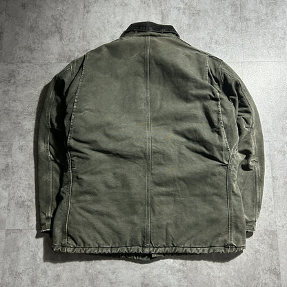 00s メキシコ　 USA生地製 モスグリーン カーハート トラディショナルジャケット ダックL