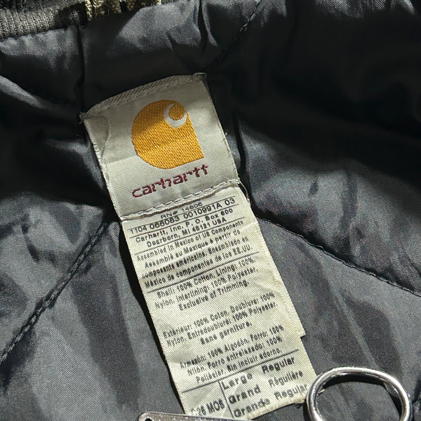 00s メキシコ　 USA生地製 モスグリーン カーハート トラディショナルジャケット ダックL