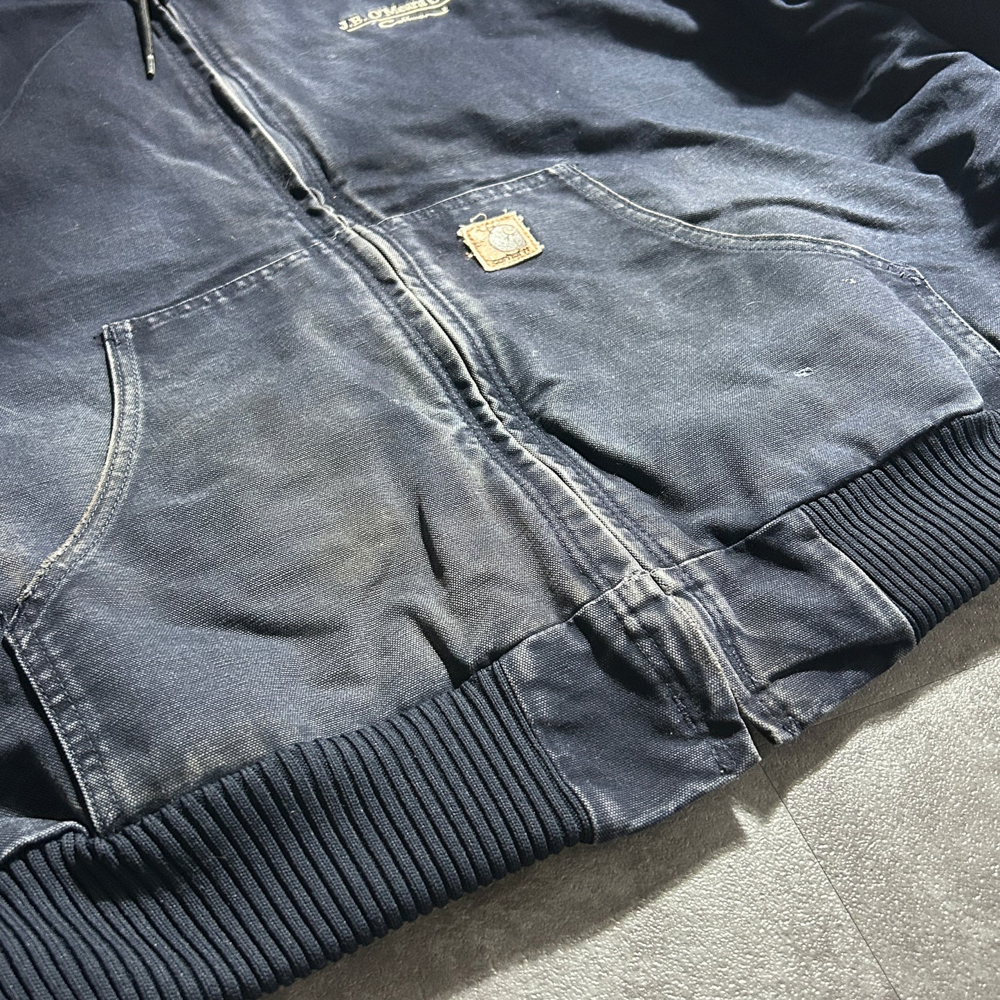 00s メキシコ　 USA生地製 ダークネイビー カーハート アクティブジャケット ダックXXL(2L)