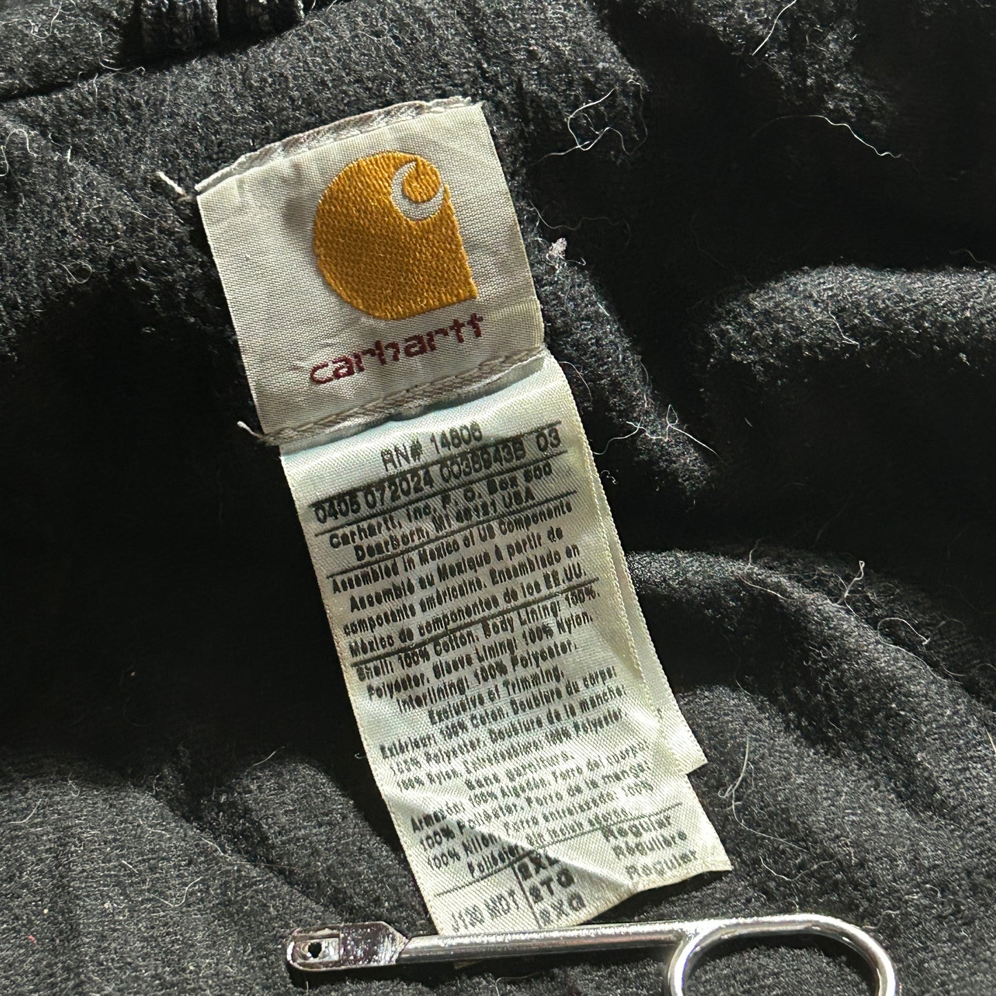 00s メキシコ　 USA生地製 ダークネイビー カーハート アクティブジャケット ダックXXL(2L)